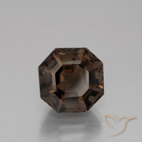 cuarzo ahumado Marrón oscuro natural de 5.43 ct, Corte Octágono / Esmeralda, VVS