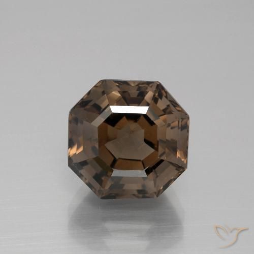 5.58ct Natural Marrón medio cuarzo ahumado, corte esmeralda, VVS-VS