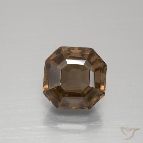 3.71ct Natural Marrón medio cuarzo ahumado, corte esmeralda, VS