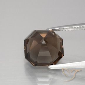 cuarzo ahumado Marrón chocolate natural de 5.11 ct, Corte Octágono / Esmeralda, VS