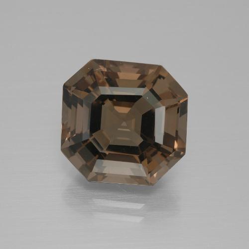 Cuarzo ahumado marrón natural de 7,27 ct, corte esmeralda, VVS