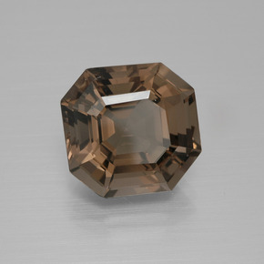 Cuarzo ahumado marrón natural de 7,27 ct, corte esmeralda, VVS