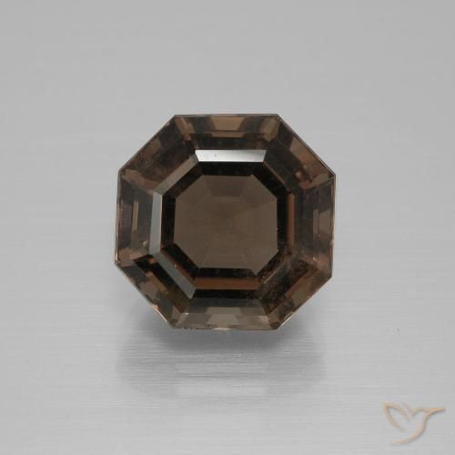 6.56ct Natural Azul oscuro cuarzo ahumado, corte esmeralda, VS