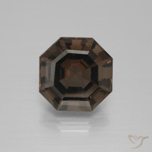 6.32ct Natural Azul oscuro cuarzo ahumado, corte esmeralda, VS
