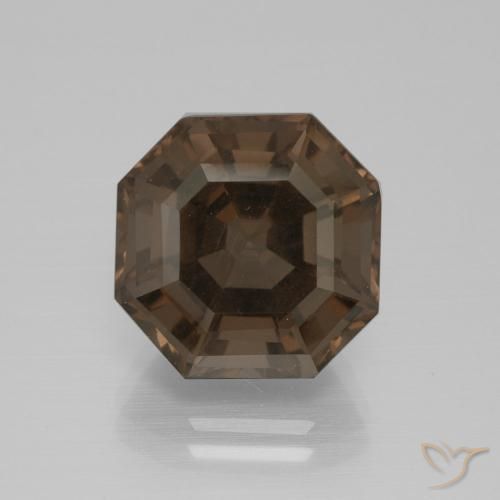 9.69ct Natural Marrón sombra cuarzo ahumado, corte esmeralda, VS