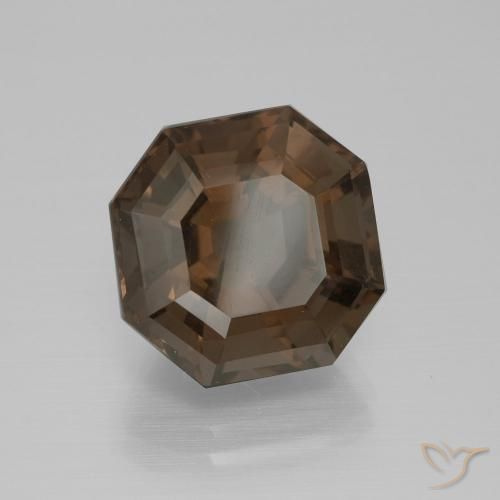 cuarzo ahumado Marrón sombra natural de 9.69 ct, Corte Octágono / Esmeralda, VS