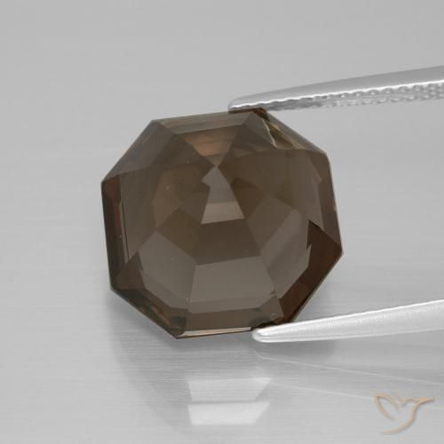 cuarzo ahumado Marrón sombra natural de 9.69 ct, Corte Octágono / Esmeralda, VS