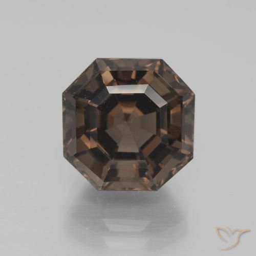 5.10ct Natural Marrón nogal cuarzo ahumado, corte esmeralda, VVS-VS