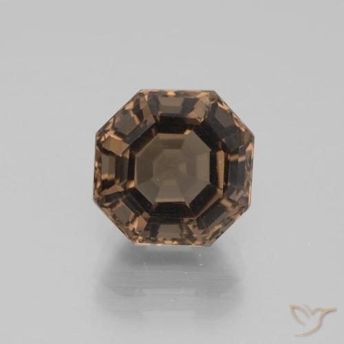 Cuarzo ahumado marrón natural de 3,70 ct, corte esmeralda, VVS-VS