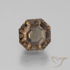 Cuarzo ahumado marrón natural de 3,70 ct, corte esmeralda, VVS-VS