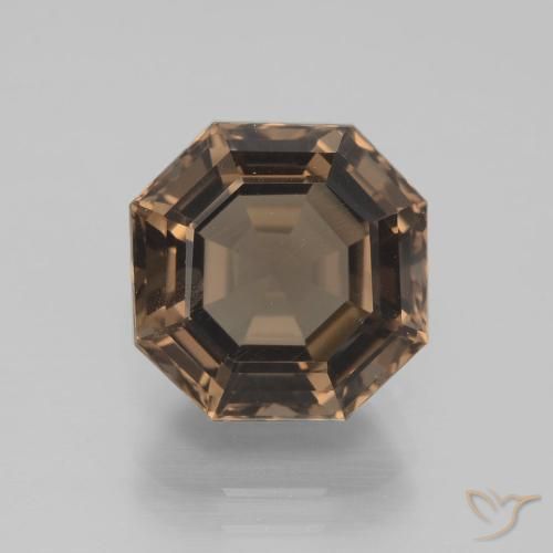 5.24ct Natural Marrón nogal cuarzo ahumado, corte esmeralda, VS