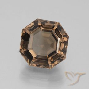 cuarzo ahumado Marrón nogal natural de 5.24 ct, Corte Octágono / Esmeralda, VS