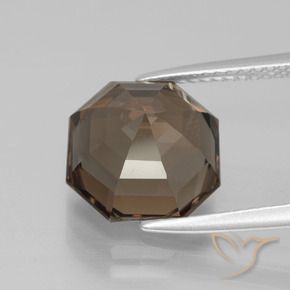 cuarzo ahumado Marrón nogal natural de 5.24 ct, Corte Octágono / Esmeralda, VS