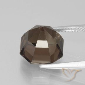 cuarzo ahumado Marrón nogal natural de 5.77 ct, Corte Octágono / Esmeralda, VVS-VS