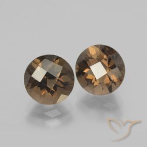 Gemas de cuarzo ahumado Marrón cálido natural de 3.98 ct, Redondo, VVS-VS