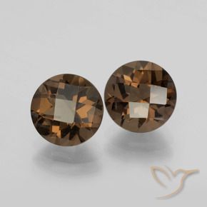 Gemas de cuarzo ahumado Marrón chocolate natural de 3.79 ct, Redondo, VS