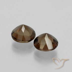 Gemas de cuarzo ahumado Marrón chocolate natural de 3.79 ct, Redondo, VS