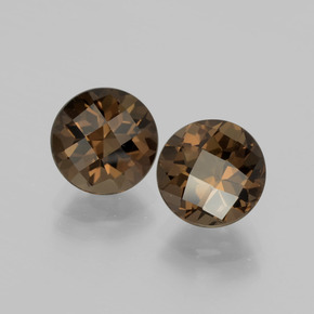 Gemas de cuarzo ahumado marrón cálido natural de 3,84 ct, corte redondo, VVS-VS