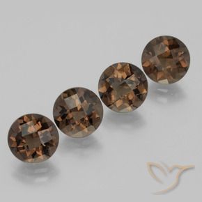 Gemas de cuarzo ahumado Marrón medio natural de 7.21 ct, Redondo, VS