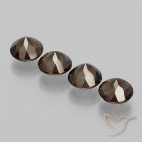 Gemas de cuarzo ahumado Marrón medio natural de 7.21 ct, Redondo, VS