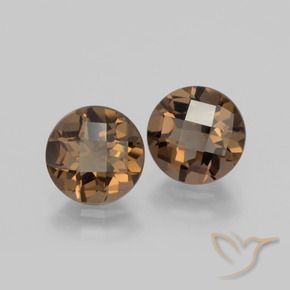 Gemas de cuarzo ahumado Marrón nogal natural de 3.37 ct, Redondo, VVS-VS