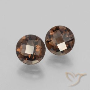 Gemas de cuarzo ahumado Marrón nogal natural de 3.56 ct, Redondo, VS