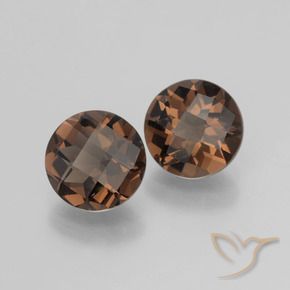 Gemas de cuarzo ahumado Marrón nogal natural de 3.24 ct, Redondo, VS