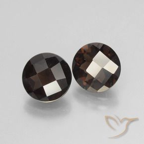 Gemas de cuarzo ahumado Marrón canela intenso natural de 3.38 ct, Redondo, VS