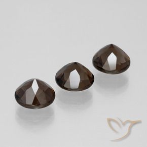 Gemas de cuarzo ahumado Marrón medio natural de 5.46 ct, Redondo, VVS-VS