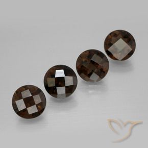 Gemas de cuarzo ahumado Marrón chocolate intenso natural de 6.66 ct, Redondo, VS