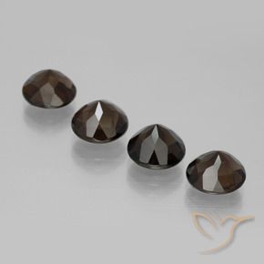 Gemas de cuarzo ahumado Marrón chocolate intenso natural de 6.66 ct, Redondo, VS