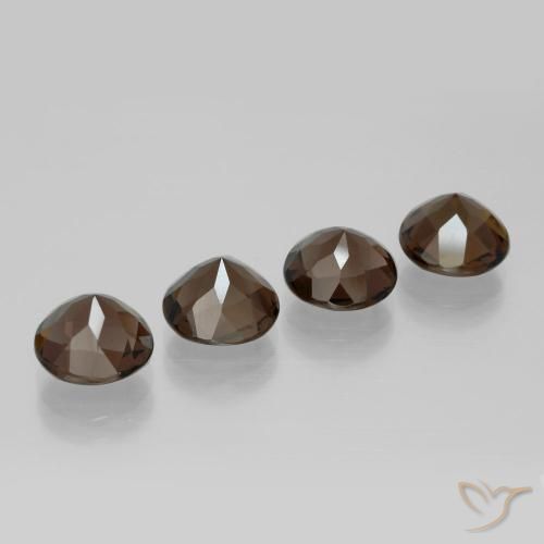 Gemas de cuarzo ahumado Marrón nogal natural de 6.78 ct, Redondo, VVS-VS