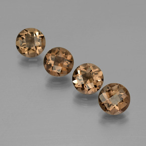 Gemas de cuarzo ahumado marrón natural de 6,25 ct, corte redondo, VVS-VS
