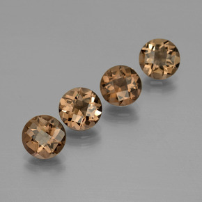 Gemas de cuarzo ahumado marrón natural de 6,25 ct, corte redondo, VVS-VS
