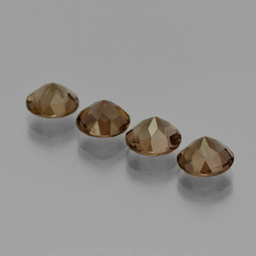 Gemas de cuarzo ahumado marrón natural de 6,25 ct, corte redondo, VVS-VS