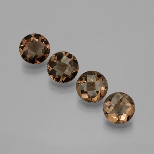 Gemas de cuarzo ahumado marrón natural de 6,10 ct, corte redondo, VVS-VS