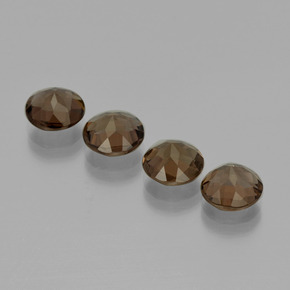 Gemas de cuarzo ahumado marrón natural de 6,10 ct, corte redondo, VVS-VS