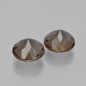 Gemas de cuarzo ahumado marrón natural de 3,46 ct, corte redondo, VS