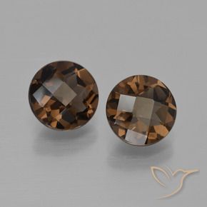 Gemas de cuarzo ahumado Marrón nogal natural de 3.43 ct, Redondo, VS