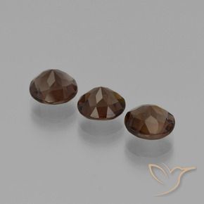 Gemas de cuarzo ahumado Marrón oscuro natural de 5.37 ct, Redondo, VVS-VS