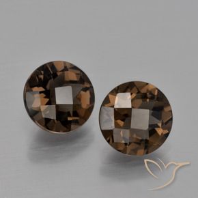 Gemas de cuarzo ahumado Marrón nogal natural de 3.33 ct, Redondo, VS