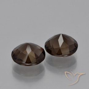Gemas de cuarzo ahumado Marrón nogal natural de 3.33 ct, Redondo, VS