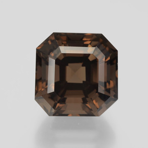 Cuarzo ahumado marrón natural de 7,21 ct, corte esmeralda, VVS-VS