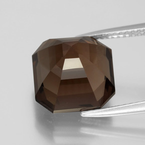 Cuarzo ahumado marrón natural de 7,21 ct, corte esmeralda, VVS-VS