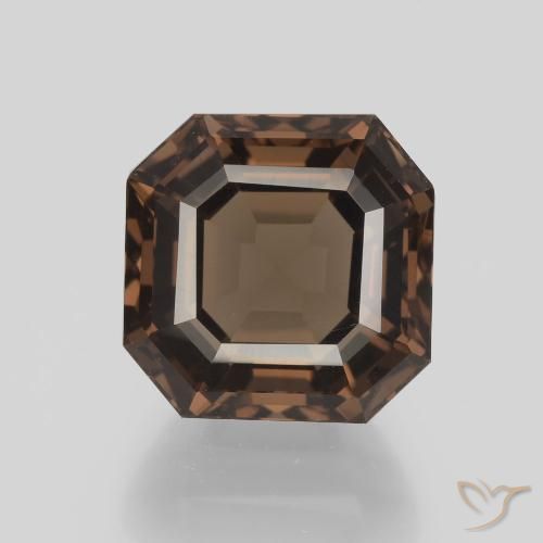 7.45ct Natural Marrón nogal cuarzo ahumado, corte esmeralda, VVS