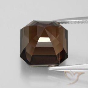 cuarzo ahumado Marrón nogal natural de 8.85 ct, Corte Octágono / Esmeralda, VVS