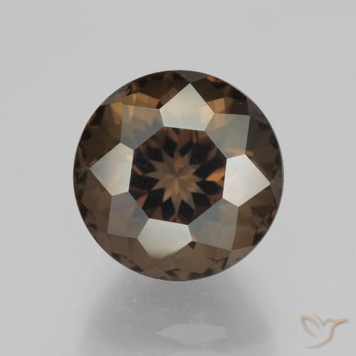 5.16ct Natural Marrón oscuro cuarzo ahumado, Redondo, VVS