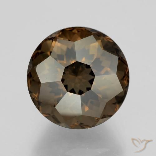 6.76ct Natural Marrón sombra cuarzo ahumado, Redondo, VVS-VS