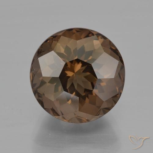 6.63ct Natural Marrón medio cuarzo ahumado, Redondo, VVS