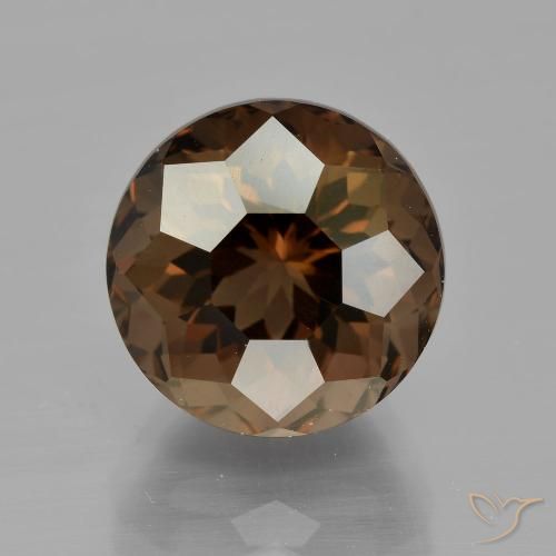 6.02ct Natural Marrón medio cuarzo ahumado, Redondo, VVS